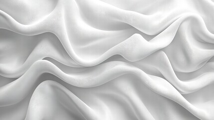 Poster - Soft white fabric gently spread out on a neutral surface creating a calm and serene atmosphere