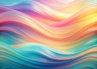 Poster - Panoramic Abstract Pastel Wave Background - Soft Hues & Fluid Design