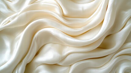 Poster - Elegant white fabric draped gracefully on a soft surface with subtle textures and patterns