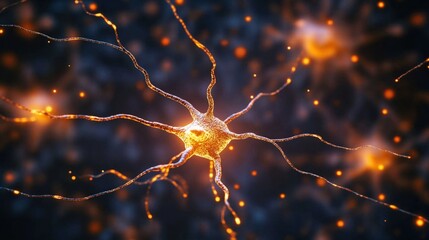 Poster - Abstract Glowing Neural Connections in Dynamic Formation, Science and Technology Theme