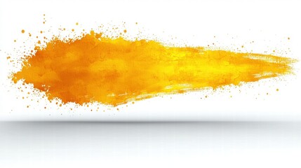 Poster - Bright yellow paint splatter on a clean white background creating a cheerful and playful look