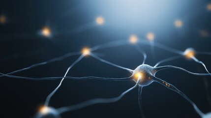 Poster - Abstract Glowing Neural Connections Representing Concepts of Mind and Intelligence in Digital Art