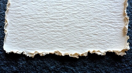 Poster - Single piece of paper resting on a black surface creating a strong contrast and visual interest