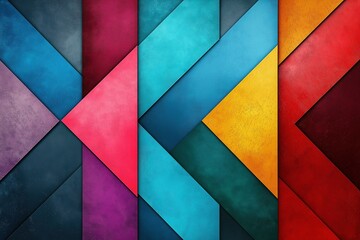 Poster - Abstract Geometric Background with Bright Colors and Arrows in Dynamic Composition