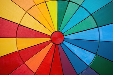 Poster - Colorful Dartboard Design with Radiant Multicolored Segments Hitting the Center Spot