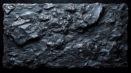 Poster - Close-up view of a single piece of black paper on a smooth surface with natural lighting effects