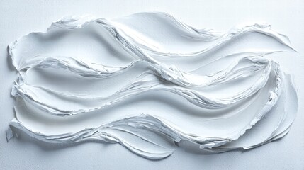Poster - Abstract art featuring a dynamic white wave of paint flowing across the canvas in fluid motion