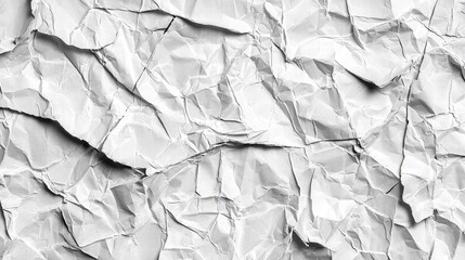 Poster - A detailed close-up of a white crumpled paper texture highlighting the unique creases and folds