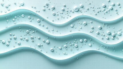 Poster - Close-up of water bubbles floating on a vibrant blue background creating an appealing visual effect