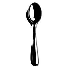 Poster - Detailed hand-drawn vector illustration of a spoon showcasing its sleek design and smooth contours