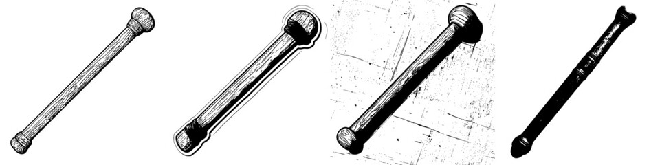 Poster - Detailed hand drawn vector illustration sketch of a bone showing different perspectives and styles