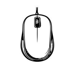 Poster - Vector sketch of a classic computer mouse illustrating its signature shape and design details