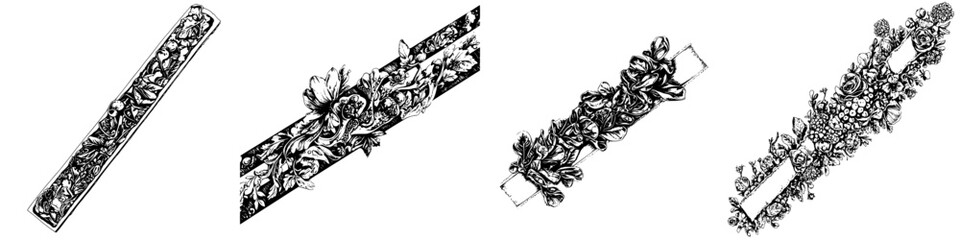 Poster - Elegant hand-drawn vector illustration sketch of floral designs for use in decorative artwork