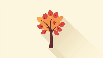 Poster - A flat-style tree icon with leaves and a brown trunk against a plain background.