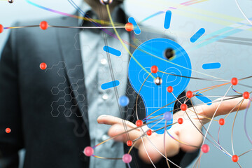 Aufkleber - Neural network 3D illustration. Big data and cybersecurity - 3d