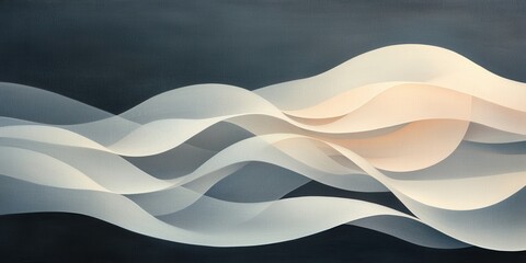 Poster - Flowing wave patterns abstract art digital design contemporary close-up visual aesthetics