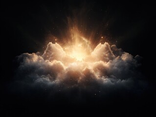 Poster - Celestial explosion of light and energy cosmic clouds digital art abstract dramatic surreal
