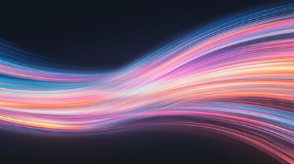 Poster - Dynamic light trails in abstract design digital art colorful waves modern aesthetic artistic perspective