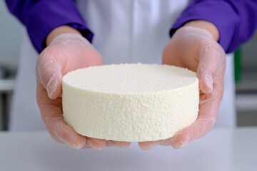 Poster - A high-tech food lab creating futuristic synthetic cheese using molecular technology