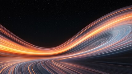 Poster - Dynamic light trails of cosmic energy digital art abstract environment outer space wide view motion concept
