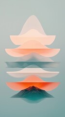 Poster - Tranquil artistic landscape abstract design minimalist art calm environment eye-level view serenity concept