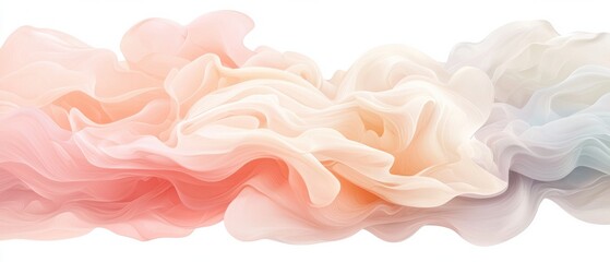 Poster - Flowing fabric patterns abstract design digital art soft colors close-up view aesthetic inspiration