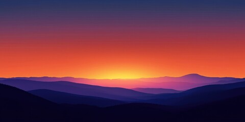 Poster - A graphic design of a sunset gradient transitioning smoothly from orange to lavender.
