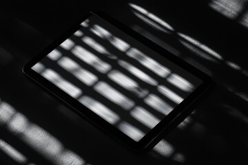 Poster - Abstract Shadows and Light Patterns on a Blank Tablet Screen