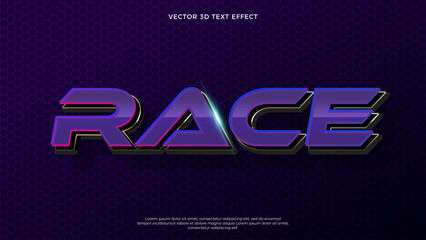 Leinwandbilder - editable vector race text effect with modern style design