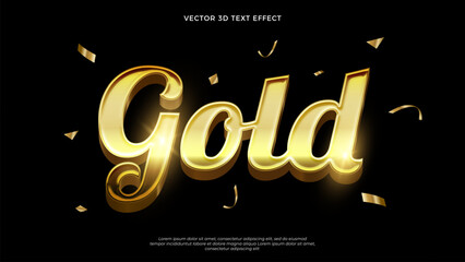 Leinwandbilder - Gold vector text effect with confetti on dark background
