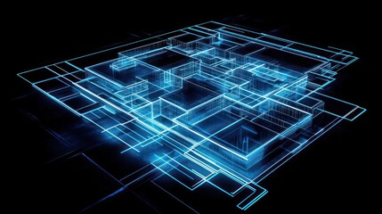 Poster - Abstract digital circuit board design, futuristic technology background, possible use in tech presentations