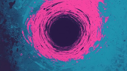 Poster - Abstract vortex with vibrant pink and blue colors creating a mesmerizing depth effect.