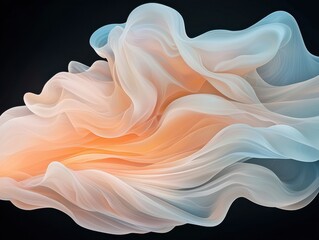 Poster - Dynamic flowing abstract art digital visual design minimalist space close-up view serenity concept