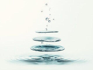 Poster - Floating water droplets studio abstract minimalist close-up serenity