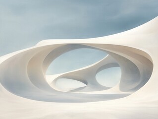 Poster - Dynamic spiral architecture abstract landscape digital art minimalist environment aerial view modern design concepts