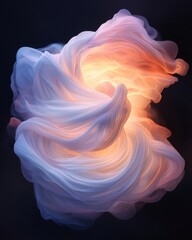 Poster - Luminous fabric flowing abstract art showcase digital artwork ethereal environment close-up motion and light