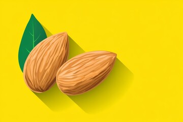 Aufkleber - A single almond icon in a clean and modern flat design