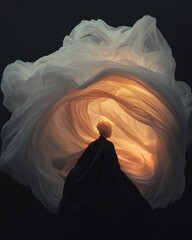 Poster - Illuminated fabric essence abstract setting digital art ethereal environment creative perspective