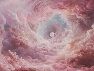 Poster - Celestial swirl of clouds cosmic sky digital art ethereal environment bird's eye view dreamlike concept