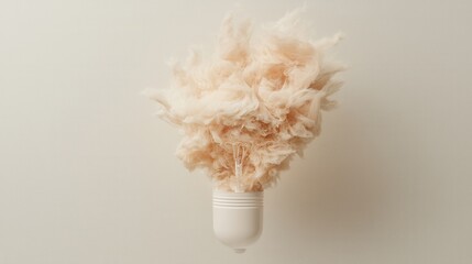 Poster - Creative light bulb design with feathers home decor inspiration digital artwork minimalist
