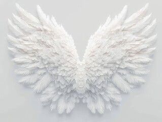 Poster - artistic white feather wings display gallery wall art minimalist front view inspirational concept