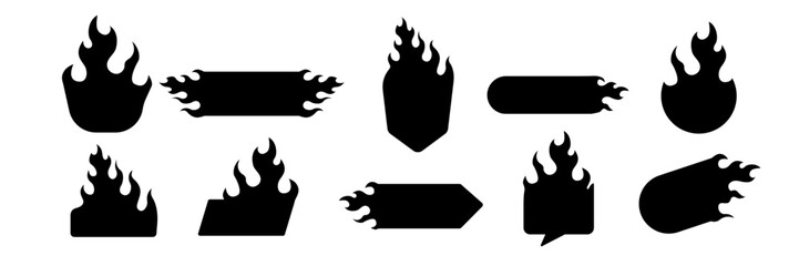 Poster - Set of ten fire-themed icons perfect for creative digital art and web design applications.