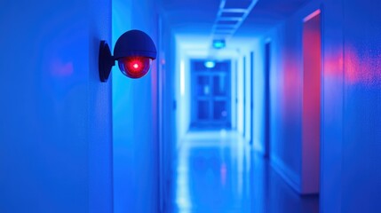 Poster - A smart home security camera mounted on a wall, highlighting its sleek design.