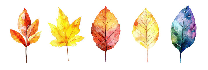 Poster - Watercolor leaves art nature scene illustrative background autumn vibes creative perspective translate background