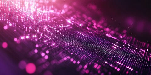 Poster - Dynamic abstract light wave design in vibrant pink tones with sparkling effects and flowing patterns