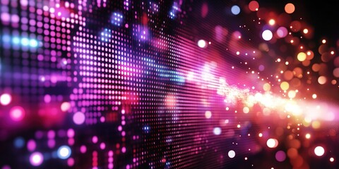 Poster - Vibrant light patterns create an abstract display of colors in a digital art composition