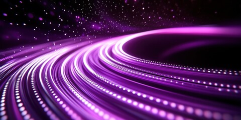 Poster - Swirling patterns of purple light create a mesmerizing visual effect in a digital space