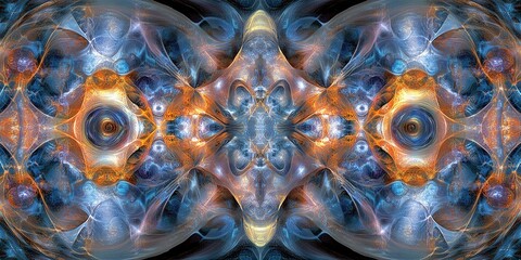 Poster - intricate abstract design showcasing vibrant colors and swirling patterns in a symmetrical layout