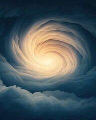 Poster - Whirling cloud formation sky digital art atmospheric aerial view nature concept
