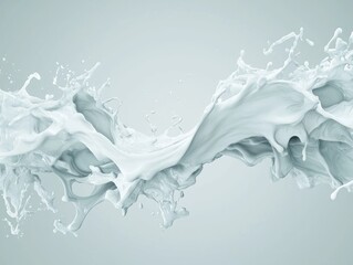 Poster - dynamic milk splash action studio -definition image minimalist close-up fluid motion